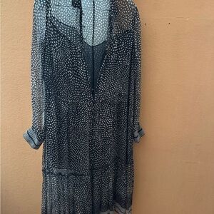 Sheer Black and White Polka Dot Dress